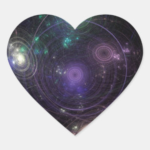 Abstract Art Universe Heart Sticker