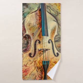 Abstract Art Violin Beach Towel