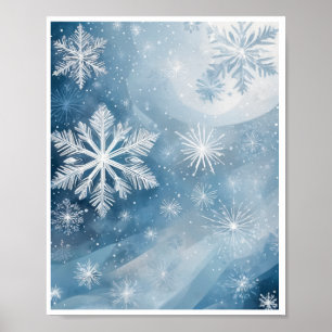 Abstract Art Wall Poster Winter Wonderland Kid