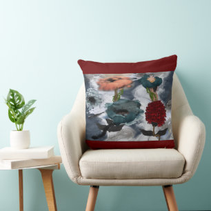 Abstract Art Watercolor Floral Cushion