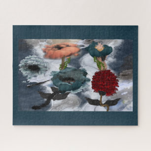 Abstract Art Watercolor Floral Jigsaw Puzzle