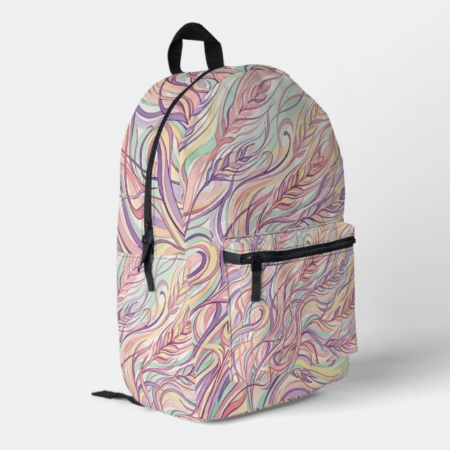 Abstract Art Wheat Field Pastel Backpack (Back Corner Left)