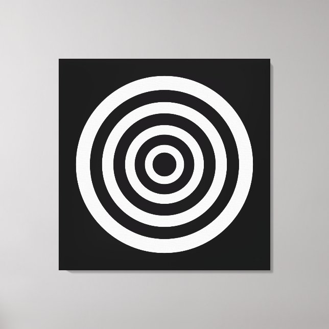 Abstract Art with Circles in Black & White Canvas  Print (Front)