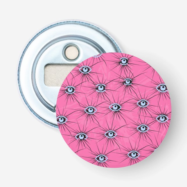 Abstract Art with pink background on magnet Bottle Opener (Front)