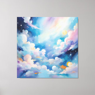 Abstract art with sky theme canvas print