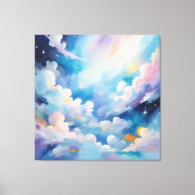 Abstract art with sky theme canvas print (Front)