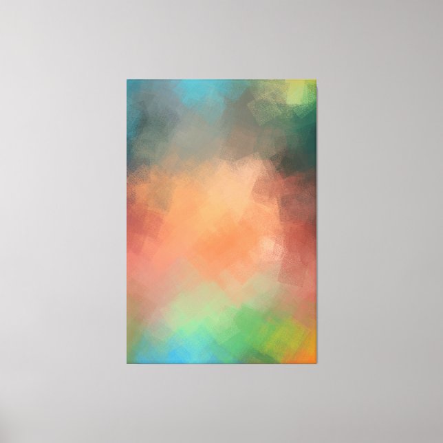 Abstract Art Yellow Blue Green Red Modern Colourfu Canvas Print (Front)