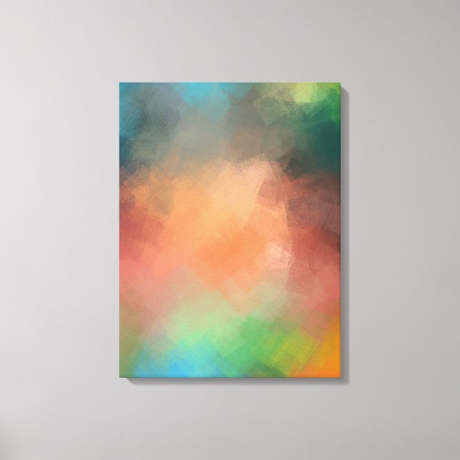 Abstract Art Yellow Green Red Blue Modern Colourfu Canvas Print (Front)