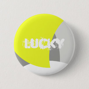 Abstract Art Yellow Grey White 6 Cm Round Badge