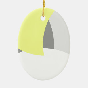 Abstract Art Yellow Grey White Ceramic Tree Decoration