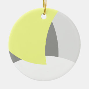 Abstract Art Yellow Grey White Ceramic Tree Decoration