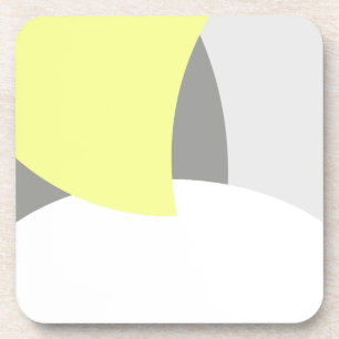 Abstract Art Yellow Grey White Coaster