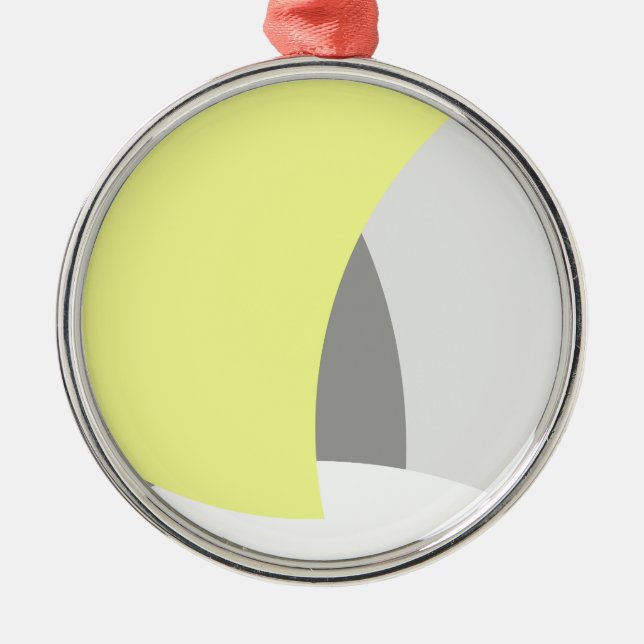 Abstract Art Yellow Grey White Metal Tree Decoration (Front)