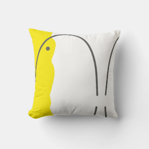 Abstract Art Yellow Grey White Minimalism Cushion