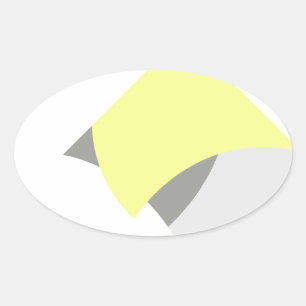 Abstract Art Yellow Grey White Oval Sticker