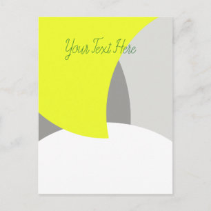 Abstract Art Yellow Grey White Postcard