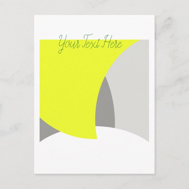 Abstract Art Yellow Grey White Postcard (Front)
