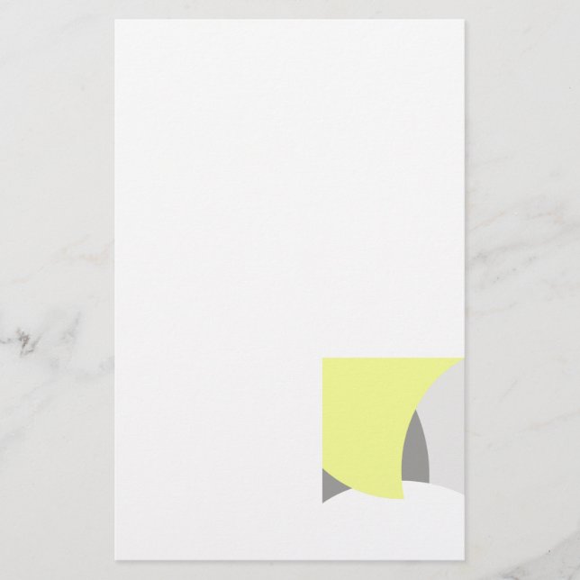 Abstract Art Yellow Grey White Stationery (Front)