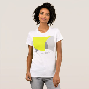 Abstract Art Yellow Grey White T-Shirt