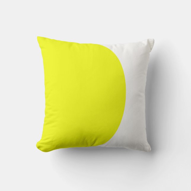 Abstract Art Yellow White Cushion Throw Pillow (Front)