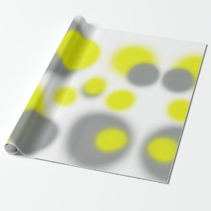 Abstract Art Yellow White Grey Pattern Wrapping Paper