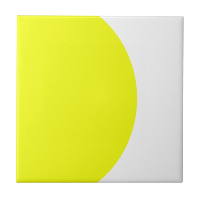 Abstract Art Yellow White Minimalism Tile (Front)