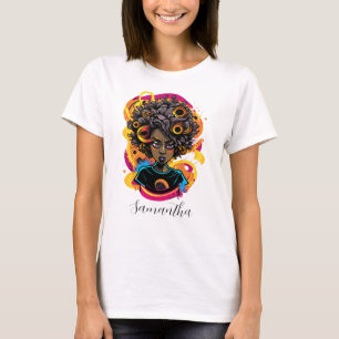 Abstract Artist Afro Woman T-Shirt