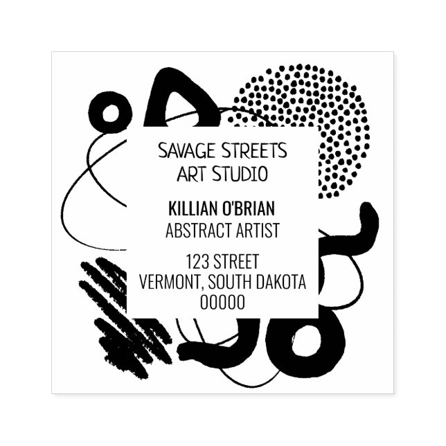 Abstract Artist Branding Rubber Stamp (Imprint)