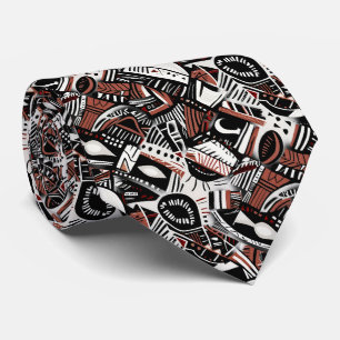 Abstract Artistic Boho Whimsical Geometric Pattern Tie