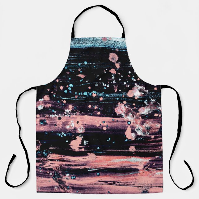 Abstract artistic dark grey and pink background wi apron (Front)