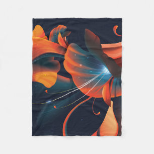 Abstract artistic flower fleece blanket
