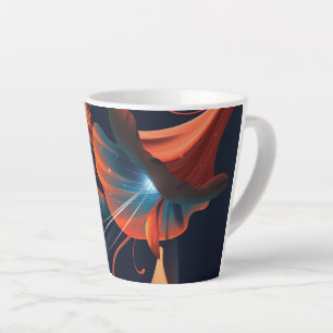 Abstract artistic flower latte mug