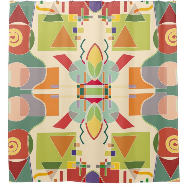 Abstract artistic geometric seamless pattern. Colo Shower Curtain (Front)