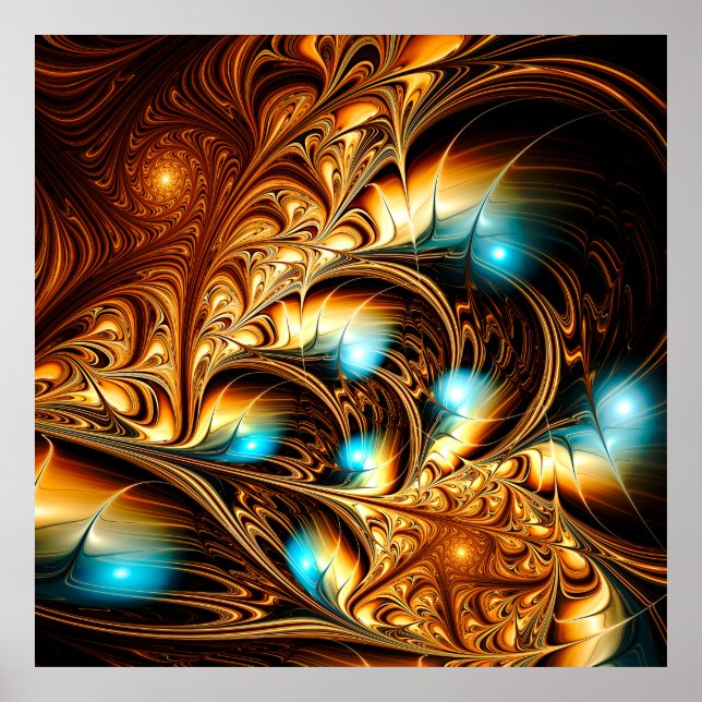 Abstract artistic golden light background. Fine de Poster (Front)