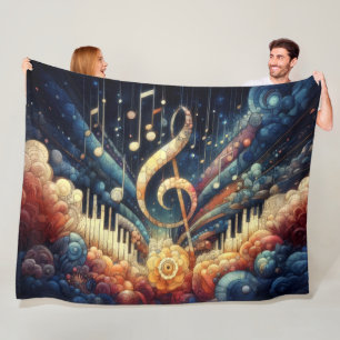 Abstract Artistic Music Theme Fleece Blanket
