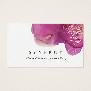 Abstract Artistic Purple Watercolor Shape Gold Art