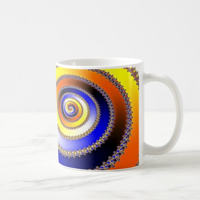 Abstract ARTs - Spiral blue yellow Coffee Mug (Right)