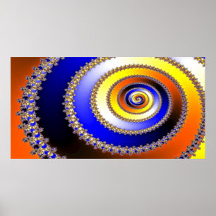 Abstract ARTs - Spiral blue yellow Poster