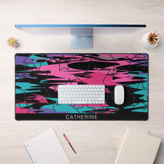 Abstract Artsy Colourful Shapes Custom Desk Mat (Office 1)
