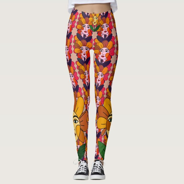 Abstract Artsy Festive Leggings (Front)