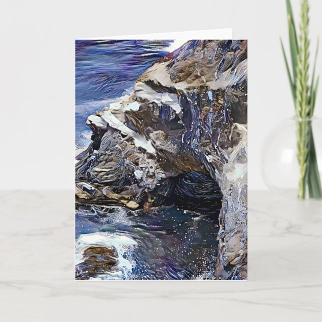 Abstract Artsy Seaside Grotto Art Card (Front)