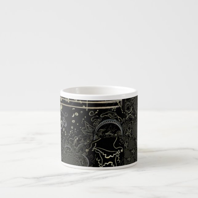 Abstract Artwork Black  Espresso Cup (Front)