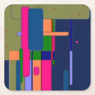 Abstract Artwork Composition Square Paper Coaster