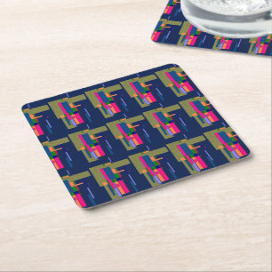 Abstract Artwork Composition Square Paper Coaster