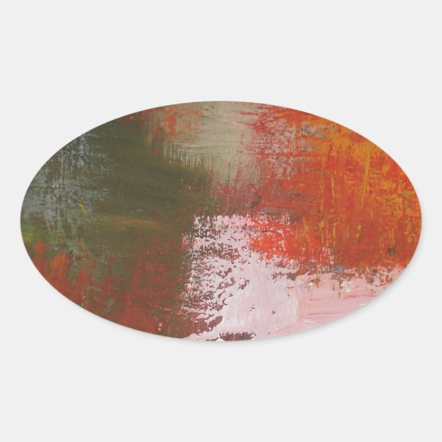 Abstract Artwork Oval Sticker (Front)