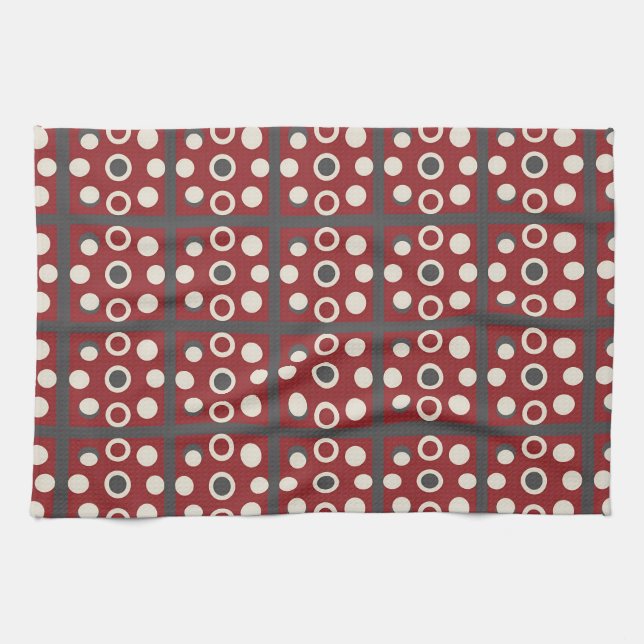 Abstract Artwork With Circular Shapes Tea Towel (Horizontal)