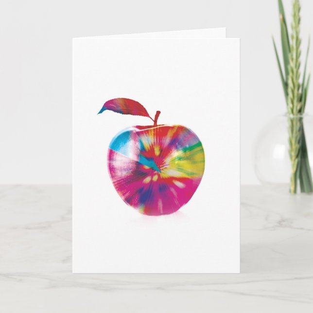 Abstract Arty Greetings Card - Coloured Apple (Front)