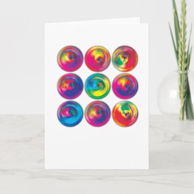 Abstract Arty Greetings Card - Coloured Circles (Front)
