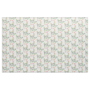 Abstract ASL I Love You Patterned Fabric