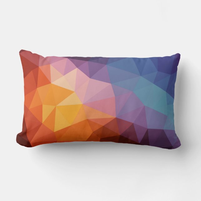 abstract asymmetrical bold colours lumbar cushion (Front)